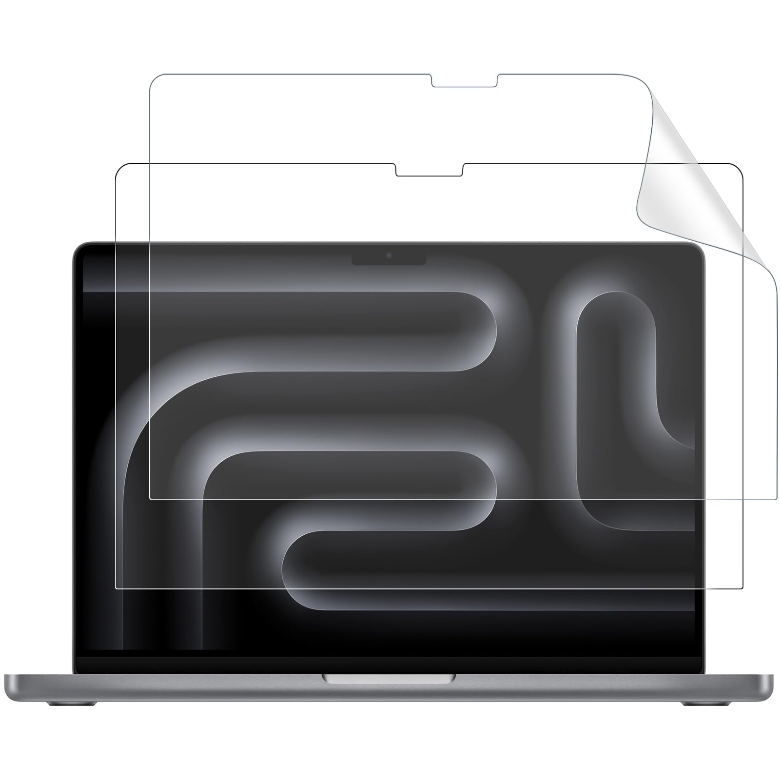 T Tersely [2-Pack] Ultra Clear PET Screen Protector for MacBook Pro 14-inch (M3/M2 Pro/Max, M1 Chip, Model A2918 A2992 A2442 A2779, 2021-2023), HD Protective Film
