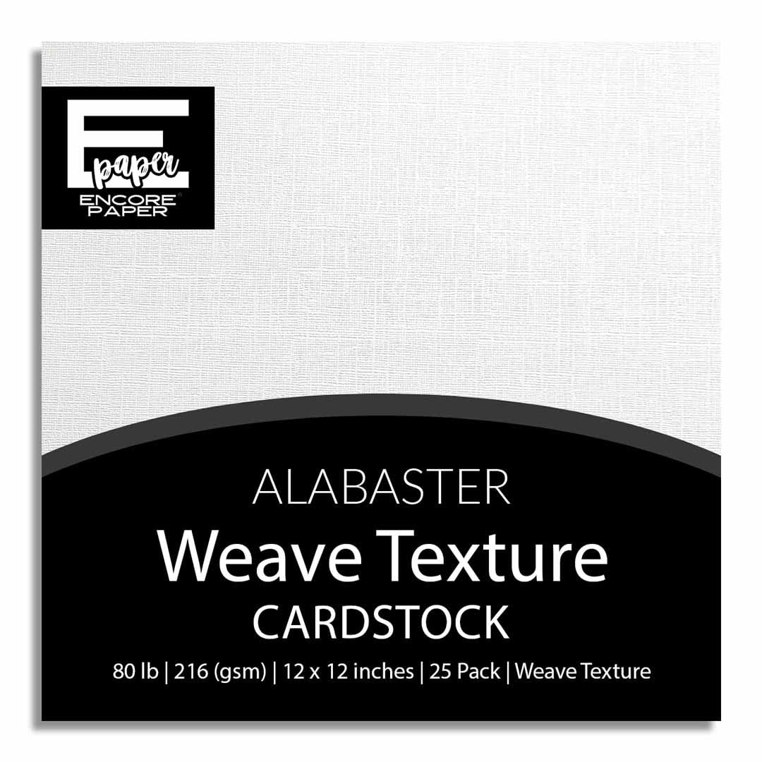 Alabaster—12x12 Textured Cardstock | 80lb Textured White Scrapbook Paper | Premium Cardstock for Cricut Cutting | 25 Sheets