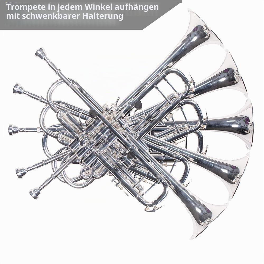 String Swing Horizontale Wandhalterung Trompetenhalter - Ständer für alle Trompeten inkl. Piccolo und Pocket Trompete - Musikinstrumente sicher ohne Hartschalenkoffer - Made in USA