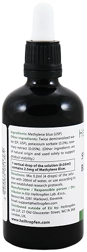 Miniatura 5 de Solución azul de metileno al 5%, 3.4 onzas líquidas, 3.4 fl oz, concentración más alta, pureza ultra alta, ingredientes de grado farmacéutico USP,
