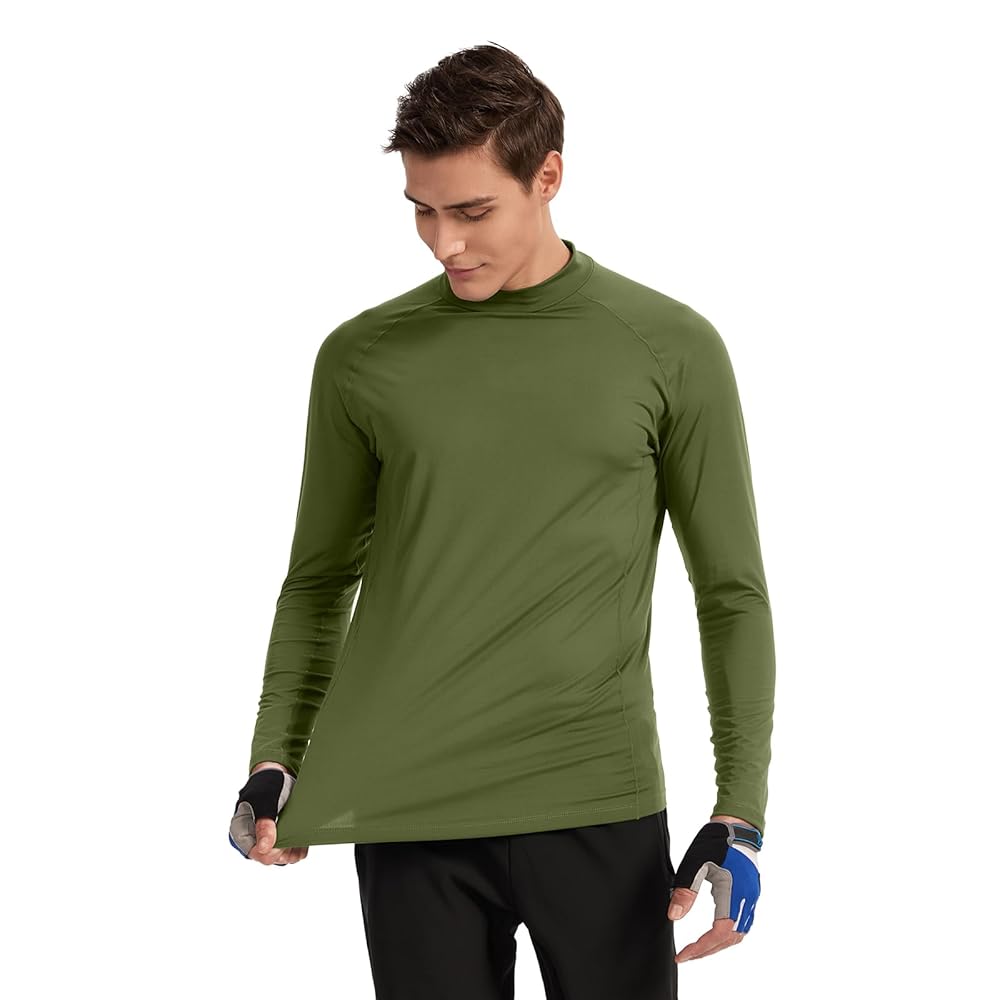 TIHEEN Men's Base Layers Long Sleeve Mock Turtleneck