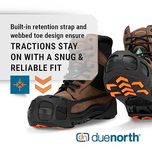 Miniatura 7 de Due North GripPro - Tacos de hielo sin pinchos, perfectos para la transición entre superficies interiores y exteriores, 22 chevrones de alta