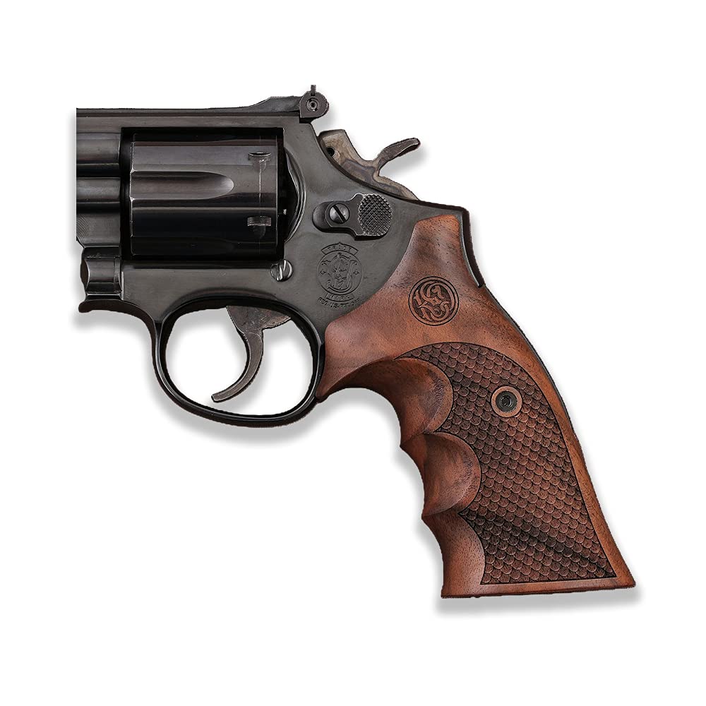 KSD Brand Smith Wesson K/L/X - Frame Round Butt Compatible Walnut Grip
