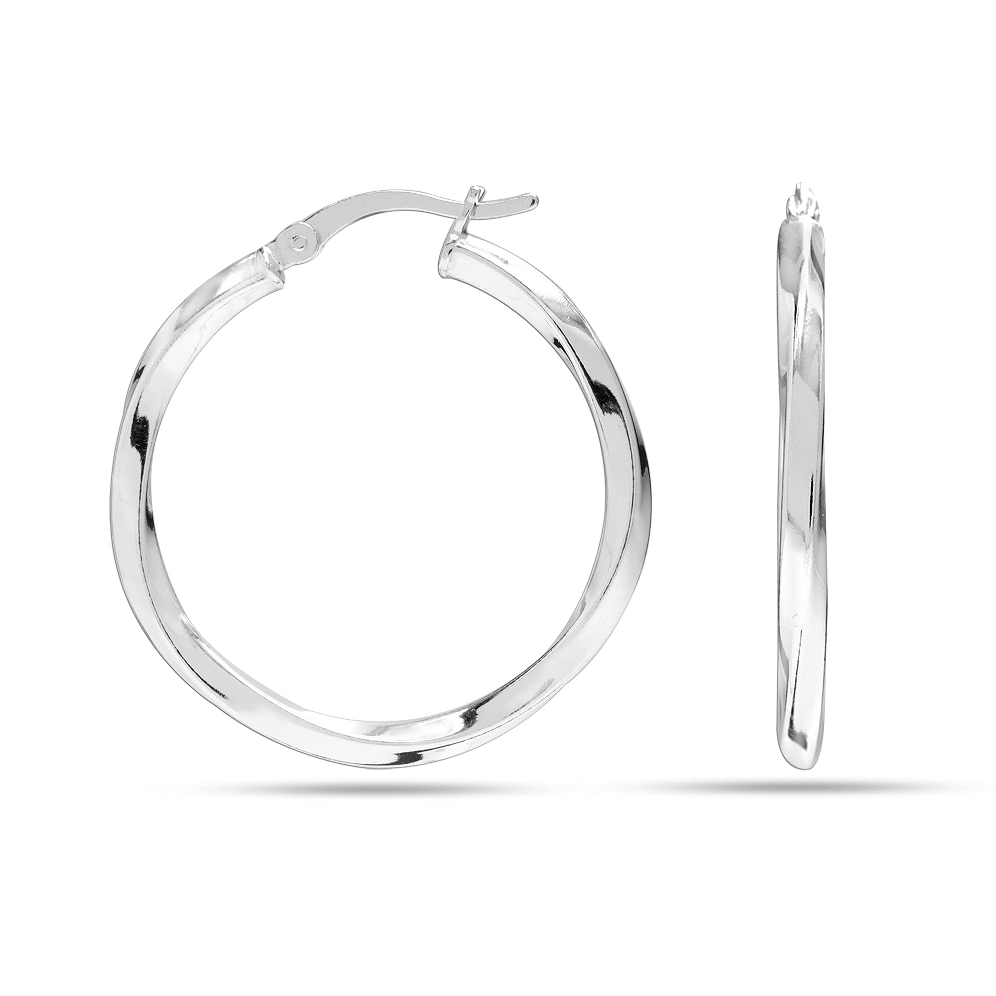 LeCalla 925 Sterling Silver BIS hallmarked Twisted Round Click-Top Hoop Earrings for Women and Girls 30MM (B09VNR89DC) Amazon Price History, Amazon Price Tracker
