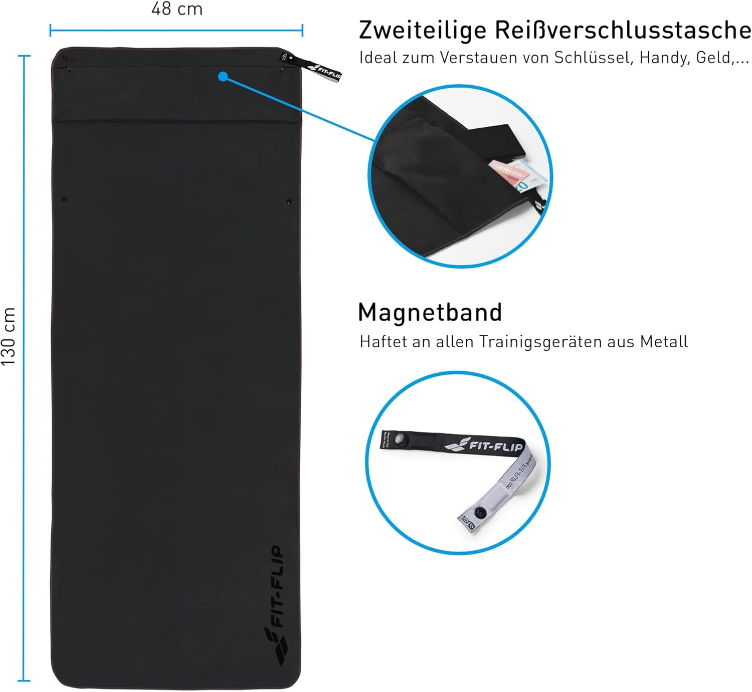 Fit-Flip Sports Towel with Zipper Compartment + Magnetic 2 61LkKBZNw9L. AC SL1500 -