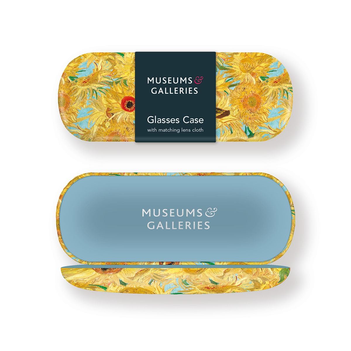 Van Gogh Sunflowers Hard Shell Glasses Case with Matching Lens Cloth 16.5 x 6cm