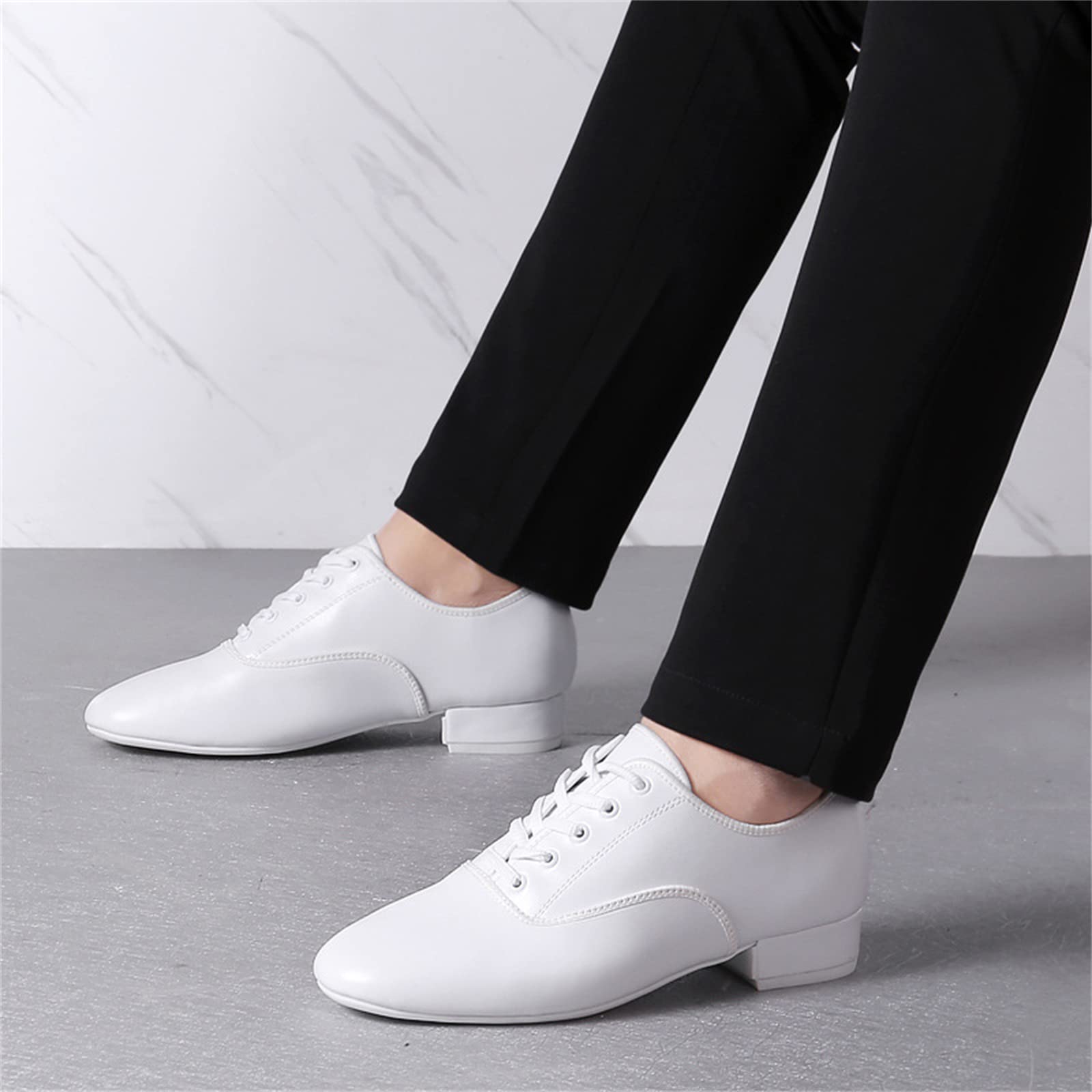 Zapatos De Baile para Hombre Zapatos De Baile Oxford Modernos Latinos Tacón Bajo Salón De Baile