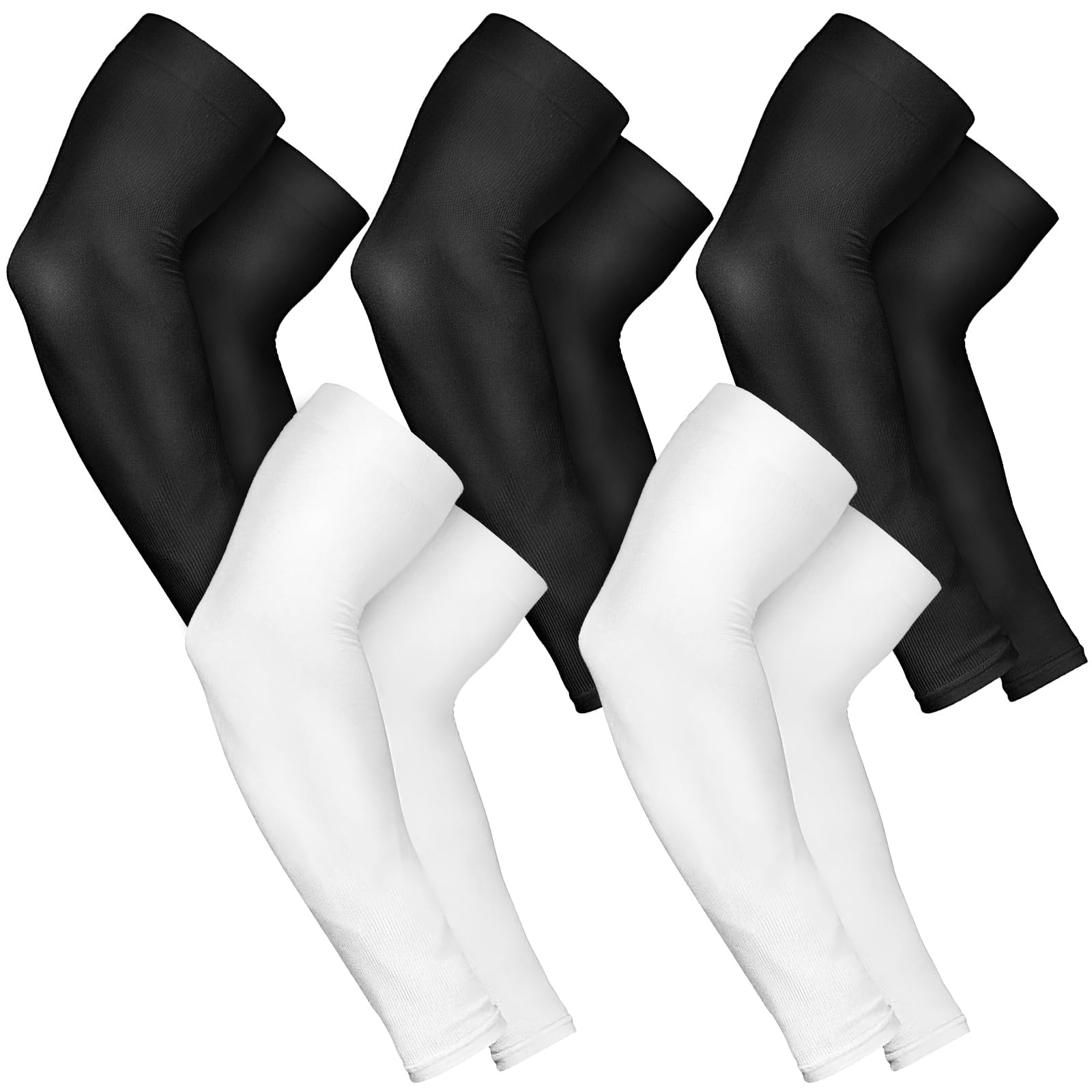 AURUZA 5 Pairs Arm Sleeves for Men & Women, Compression Cooling Tattoo Sleeve Cover Up for Women,UV Sun Protection