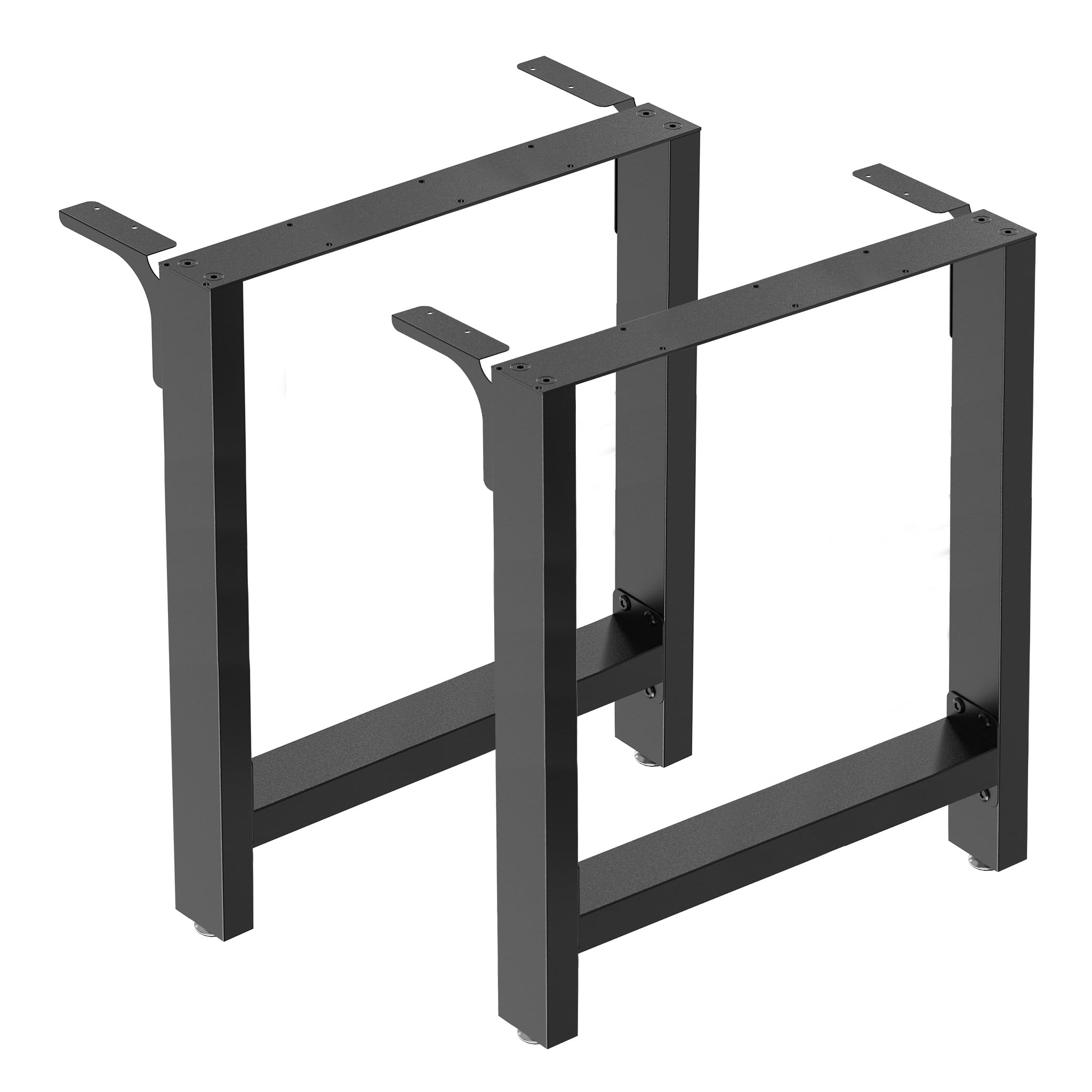 WilTec Industrial Square Table Legs Powder-coated Black 70x72cm for Tables Benches and Desks