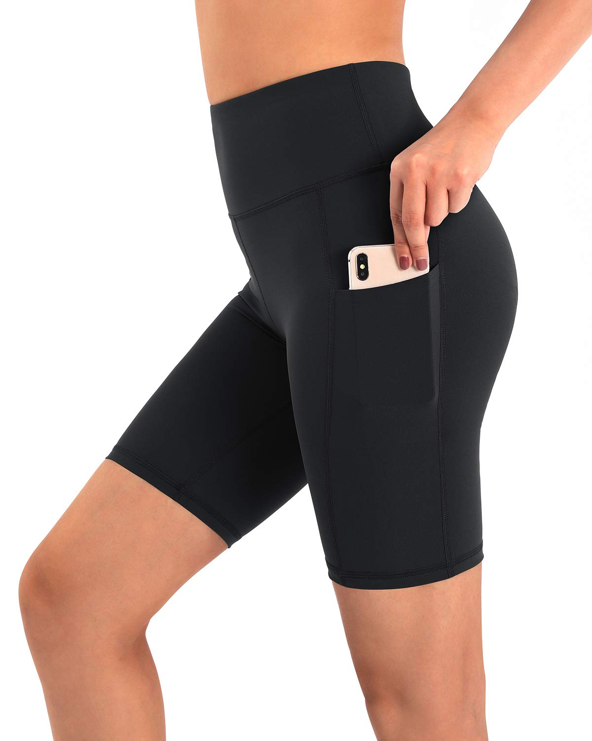 PromoverWomens Sports Shorts Biker Yoga Shorts Running Pants High Waisted Leggings with Pockets Tummy Control Compression Shorts Non See Through Workout Cycling Summer Hot Pants