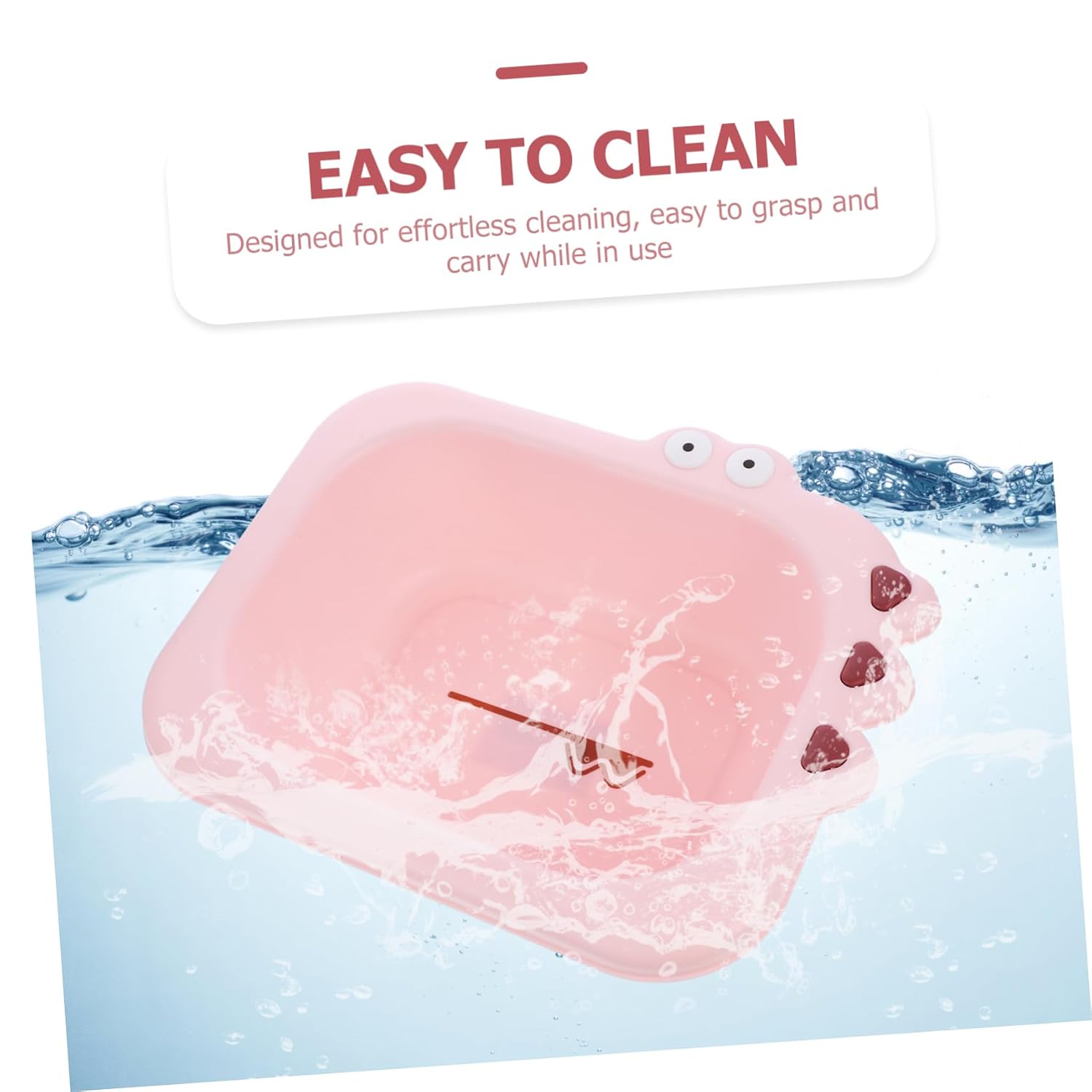 Portable Washing Basin for Newborns and Lightweight PP Cartoon Washbasin for Face Hands Feet and Diaper Cleaning Pink Household Supply