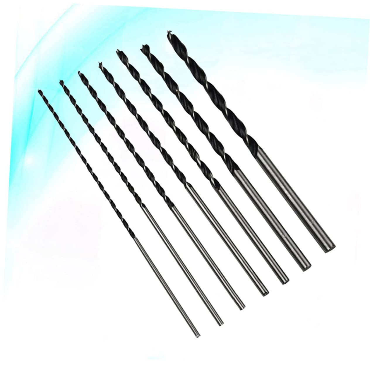 BESTonZON Set di 7 Punte per Legno in Acciaio al Carbonio, 300mm, Gambo Dritto Extra, per Trapano a Colonna e Lavori di Precisione