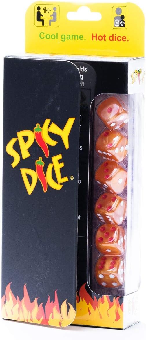 Spicy Dice Teal - Like Card and Board Games? Like Farkle, Tenzi, LCR & Yacht? You'll Love Spicy Dice, with red dots for Wild or Double Score. Great for Travel.