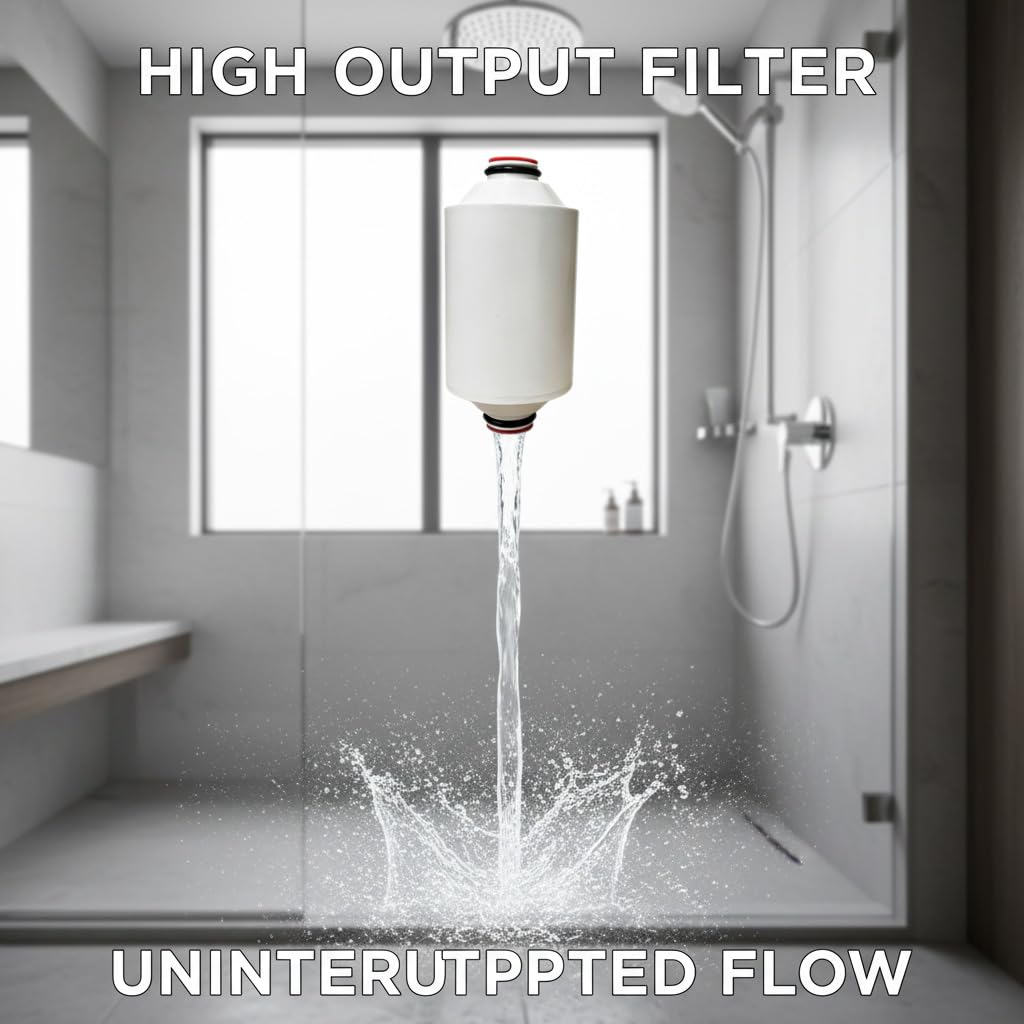 AWP175 Serie Duschfilter Ersatz kompatibel mit Philips AWP1775CH AWP1775WH AWP1775BK/37 Duschkopffilter, hohe Ouput-Filtration, Verbesserung der Wasserqualität (2)