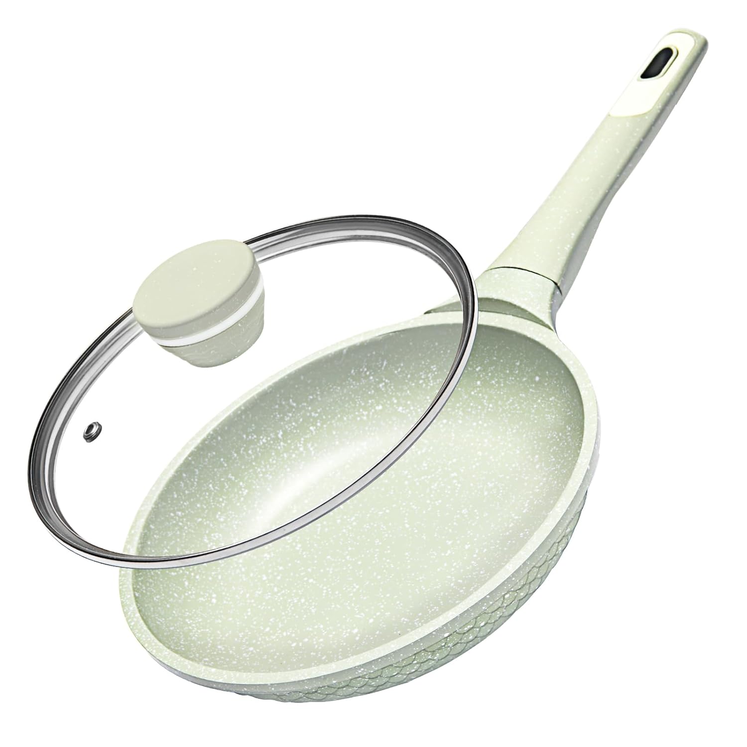 8 Inch Non Stick Frying Pan with Lid - Omelette Egg Pan Skillet PFOA PFAS Free Healthy Cookware
