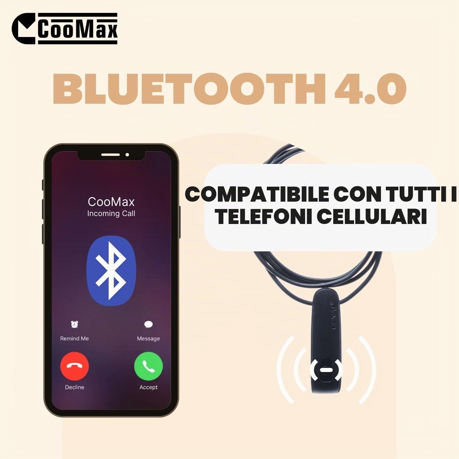 Cuffie Spia Esami (Vip Pro SuperMini Bluetooth Microfono Integrato) | Pulsante multifunzione, Chiamate e registrazioni, Collare a induzione, Volume elevato, Per ambienti rumorosi, Invisibile