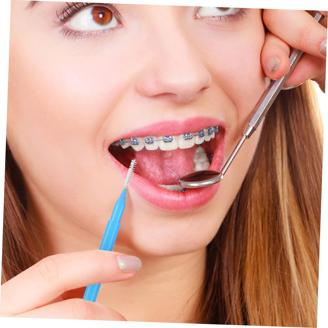 Mobestech 250pezzi Spazzolino Interdentale Per Pulizia Denti Ergonomico Inossidabile Per Pulizia Apparecchio Denti e Spazi Interdentali