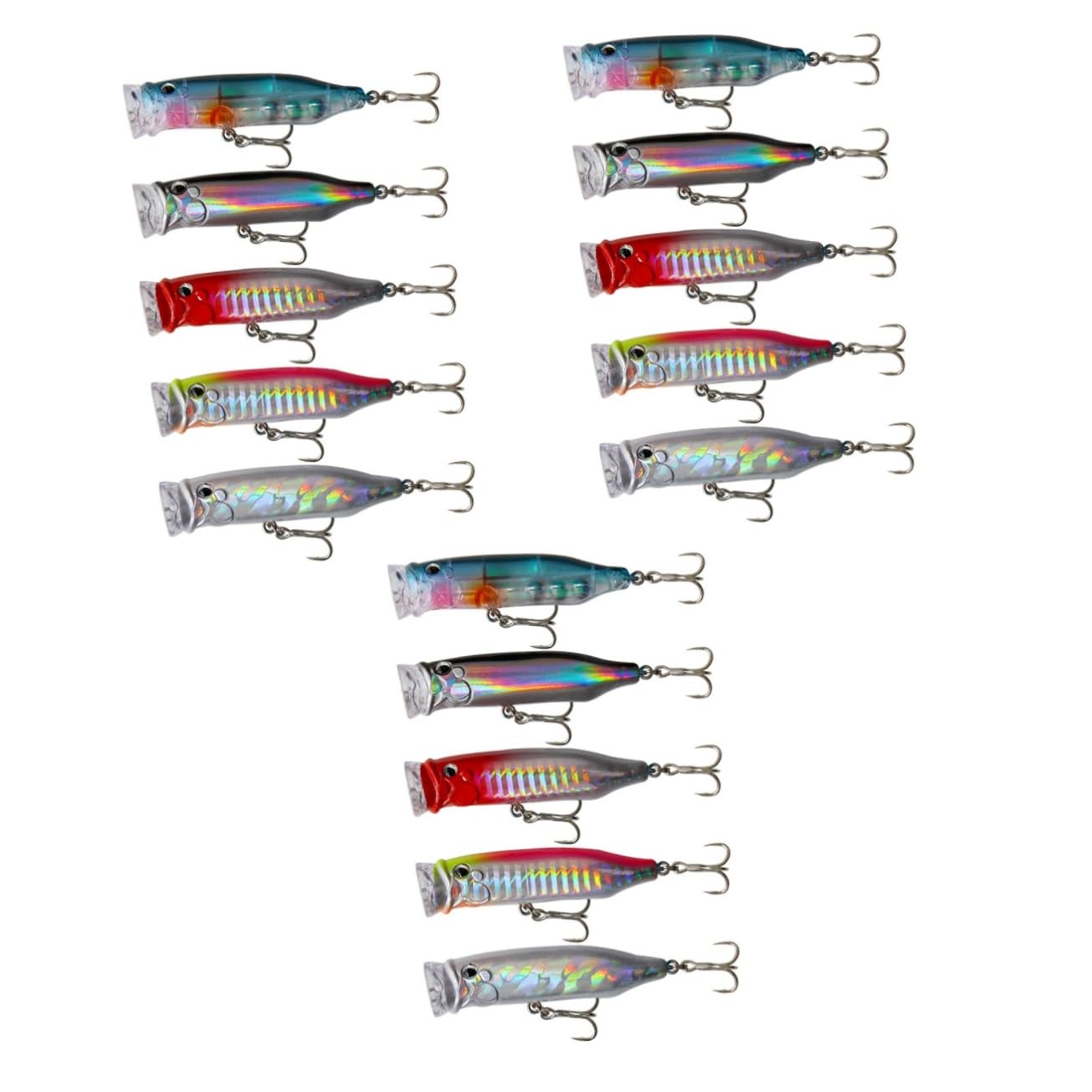 Kisangel 5 Pièces appâts pour la pêche au Poisson leurre de Surface leurres à Truite Fer leurres spinnerbait hameçon Poisson leurre appât Crochet d'appât de pêche engins de pêche Suite 7c