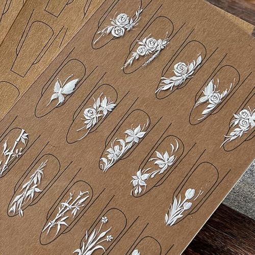 Set de 6 hojas de cartón para práctica de uñas miniatura 5