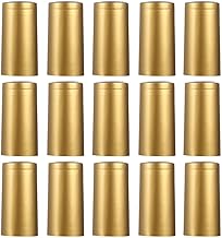 UPKOCH Wine Bottle Shrink Caps PVC Heat Shrink Capsules 50pcs Sleeves Wine Heat Shrink Wrap Bottle Capsules Shrink Cap Bottle Tops Cover Golden Wine Shrink Capsules