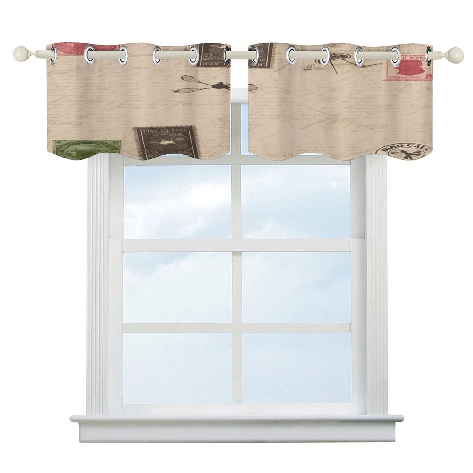 Fekiloot Style Old Fashioned Mail Short Curtains Valance Curtain