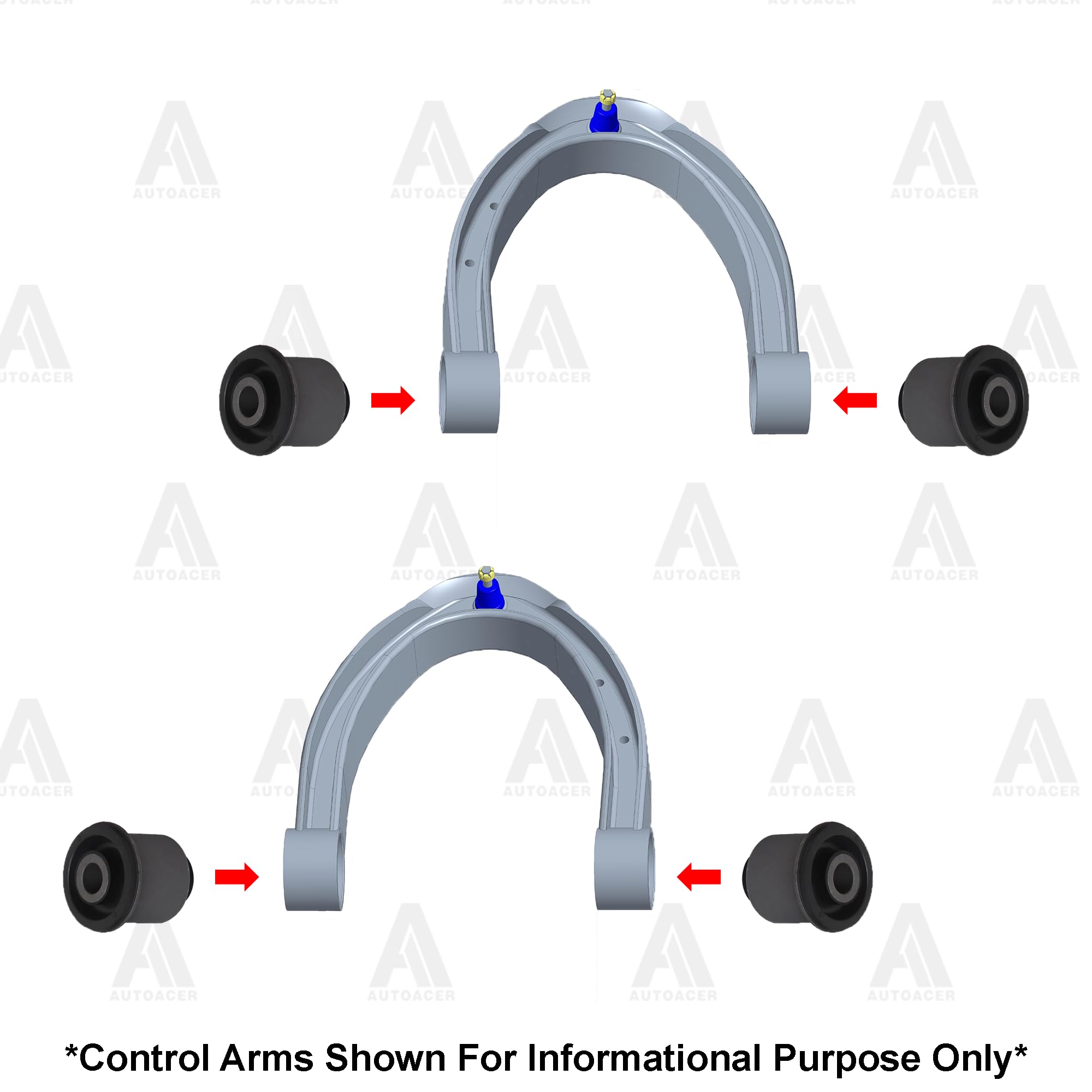 AUTOACER - Complete Front Upper & Lower Control Arm Bushing Kit 8 pcs Left & Right - Compatible With QX56 2004-2013 Armada 2005-2019 FRONTIER D4 2005-2019 PATHFINDER R5 2005-2012 product thumbnail 6