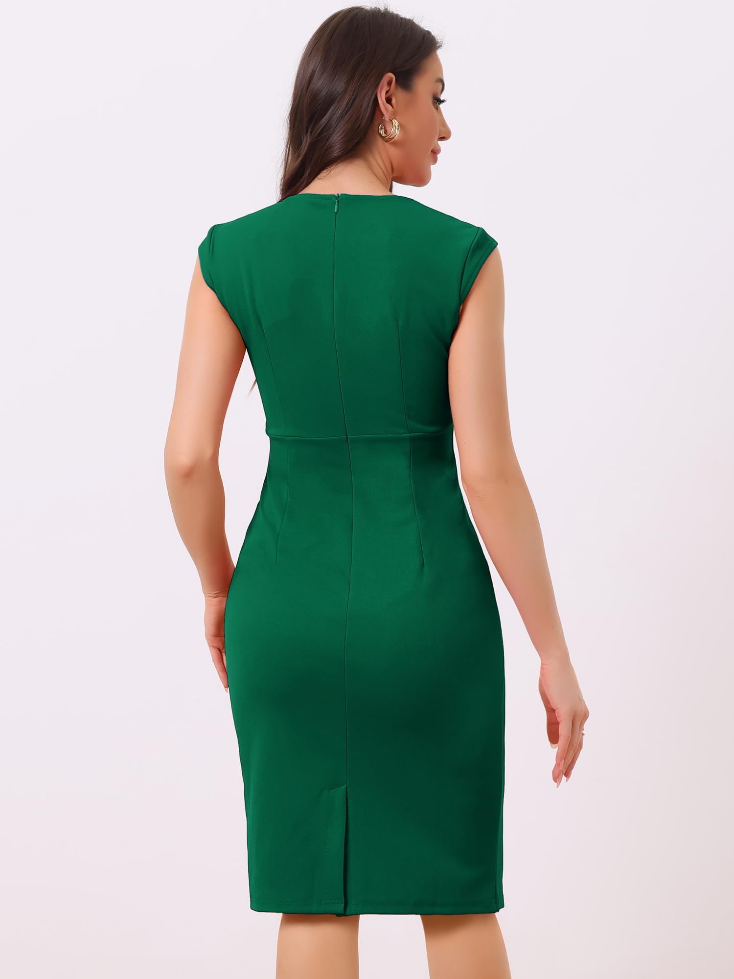 Allegra K Damen Etuikleid Bleistift Ärmellos Büro Elegant Business Kleid