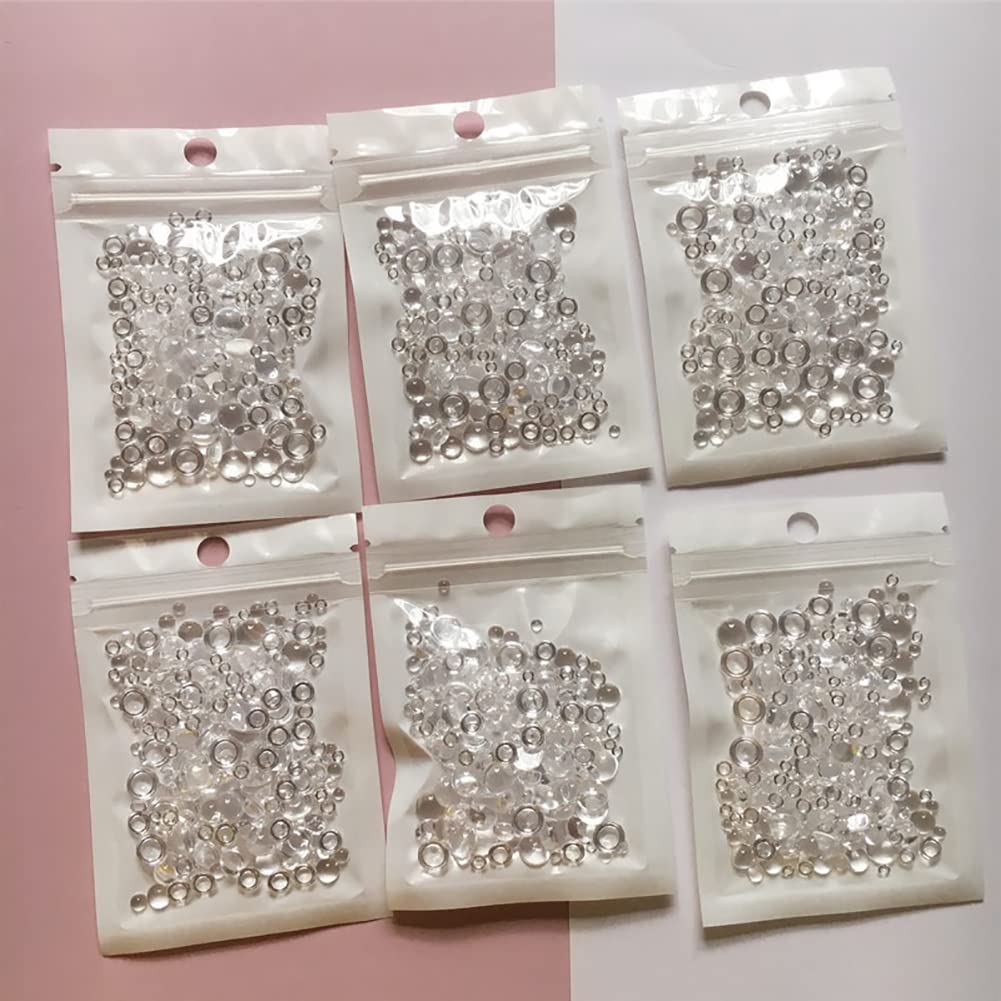 Savita 1050pcs Clear Water Droplet Beads - 4 Sizes Resin Dew Drops For Crafts