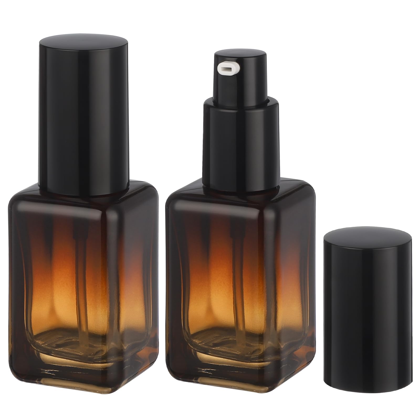 Segbeauty Contenitori da Viaggio Marrone, 2 Pezzi 30ml Bottiglie Vuote in Vetro, Flaconi Viaggio, Leggero e Portatile, per Fondotinta Liquida, Acqua Detergente