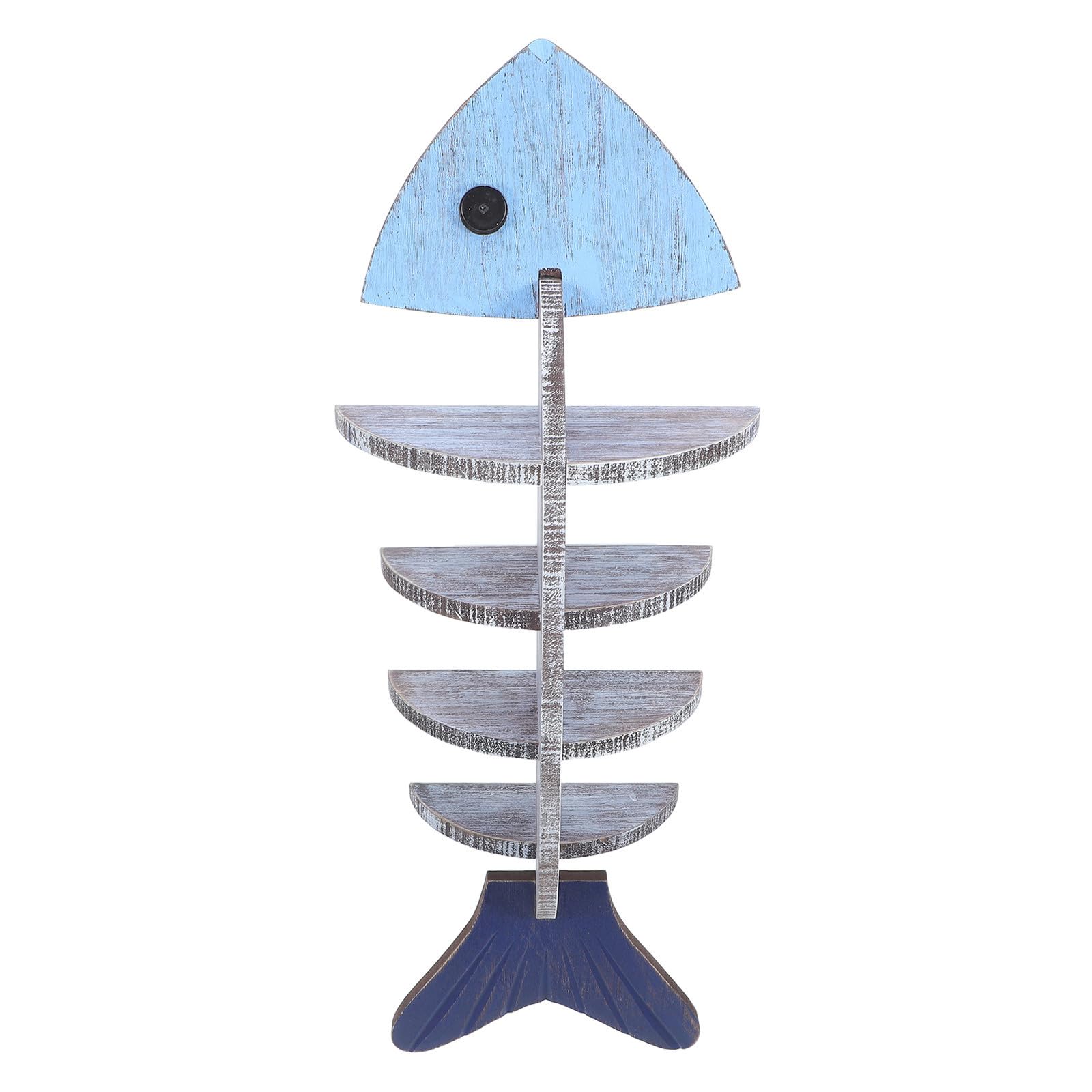 Estante flotante de madera vertical NUOBESTY para almacenamiento de pared mediterráneo