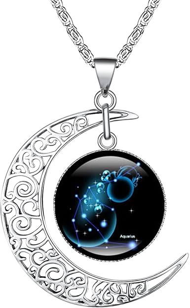 12 Constellation Necklace Moon Necklace 