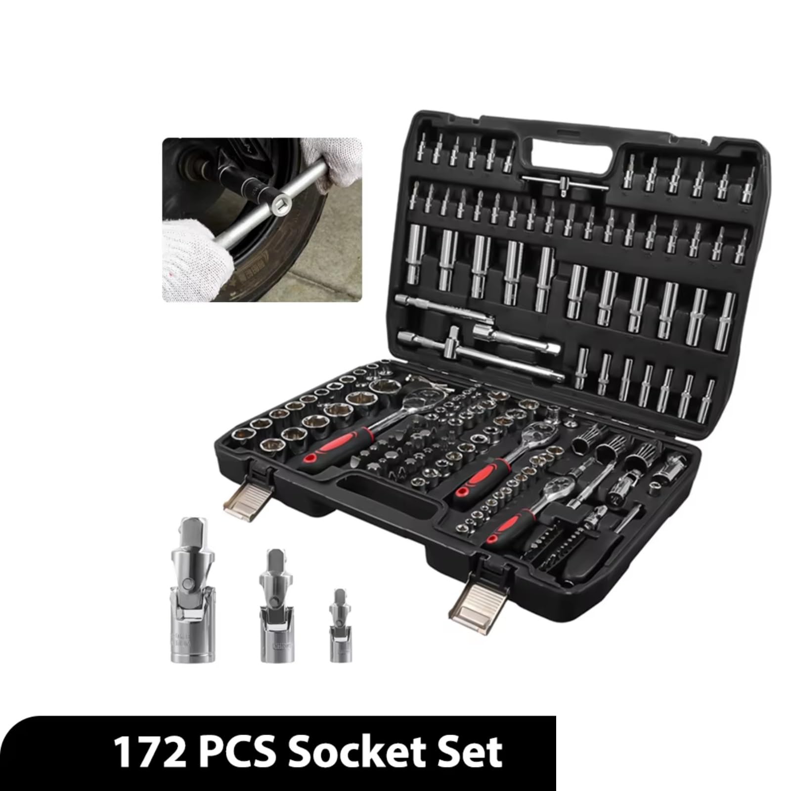 Maletín herramientas multiusos Juego Llaves Tubo Trinquete Caja Combinada Conjunto Reparación Kit Herramientas El Hogar Manuales 172 Uds