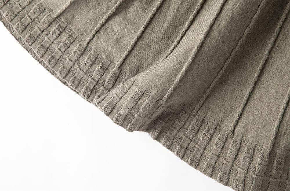 Röcke,Damen Maxirock Olivgrün Elastischer Gestrickter Faltenrock Mit Hoher Taille Vintage A-Linie Swing Geraffter Herbst Lange Röcke Für Mädchen Damen,S