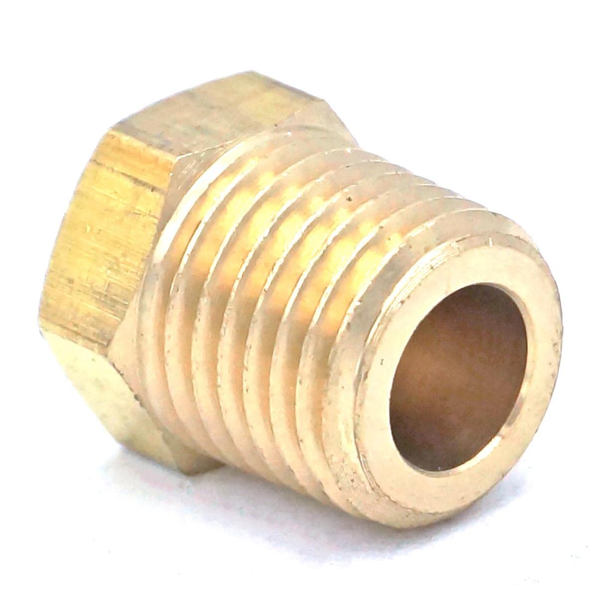 Connettore per tubo in ottone con tappo esagonale maschio NPT da 1/8", 1/4", 3/8", 1/2" e 3/4", per acqua, gasolio e carburante (1/8")