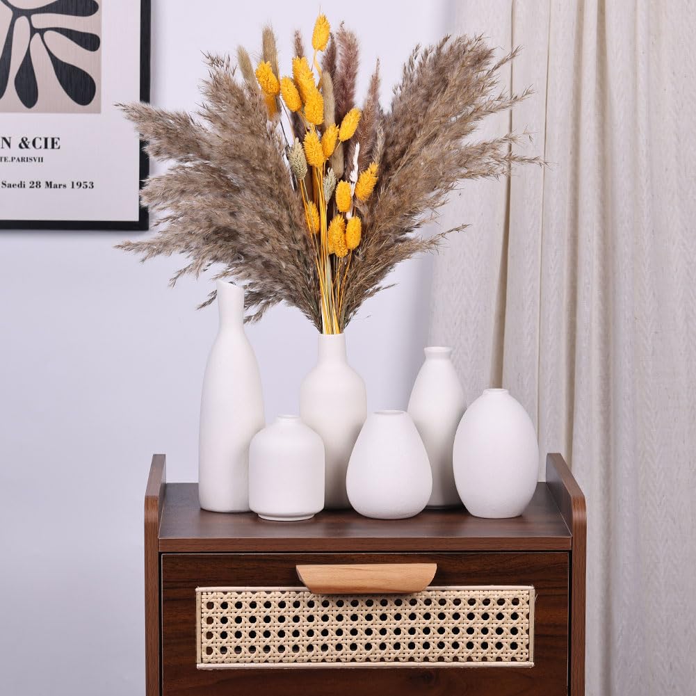 Amazon.co.jp: 陶器の花瓶 6個セット (ホワイトセット) : ホーム