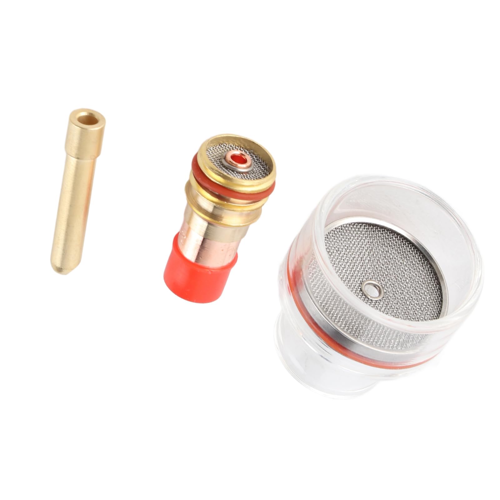 Kit de Lentilles à Gaz 6 Pièces, Accessoires de Soudage Tig, Kit de Lentilles à Gaz Tig, Tasse de Soudage en Verre, Corps de Pince en Cuivre, Tasse en Verre Transparent pour le
