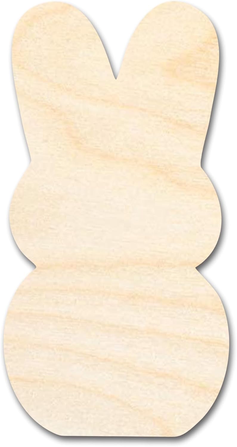 Unfinished Wood Easter Bunny Marshmallow Cutout Craft up to 46" DIY 12" / 1"