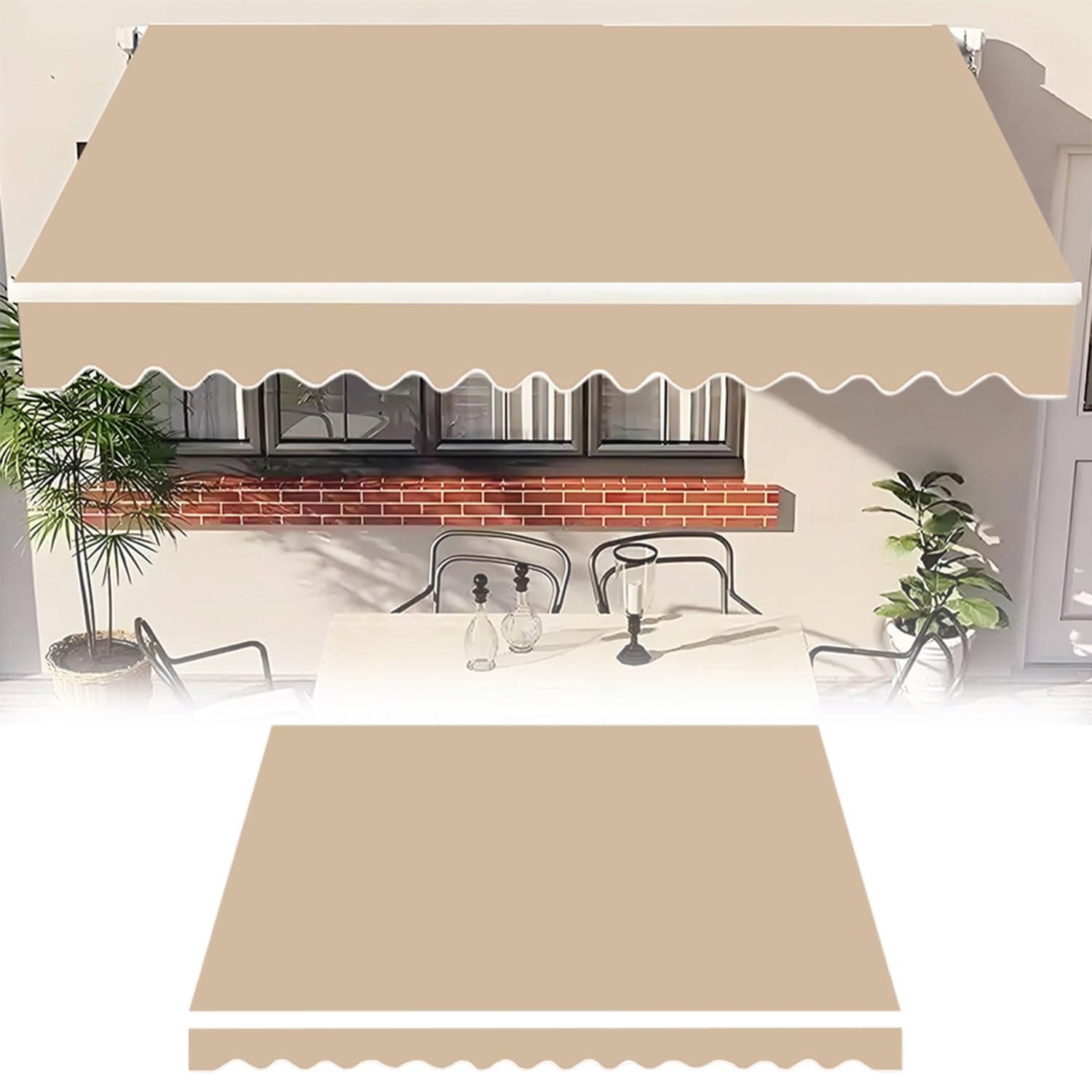 Toile de rechange anti-UV en polyester bleu pour store de balcon
