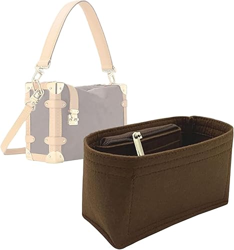 Lckaey El organizador de bolso se utiliza para la presbicia LV Side Trunk PM caja suave almacenamiento interior bolsillo insert.3058marrón-B
