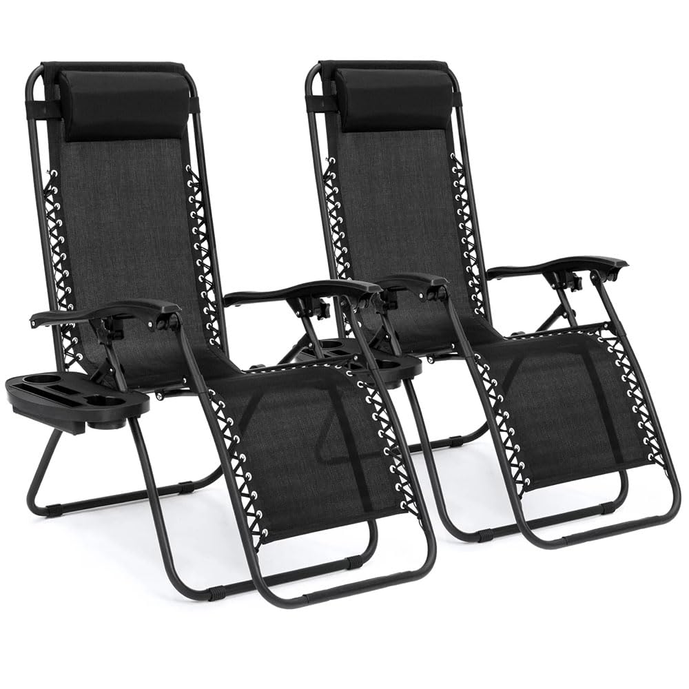 EZONE Set of 2 Zero Gravity Lounge Chairs