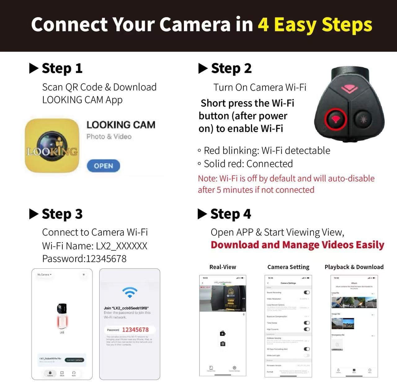 LKT Bike Camera with Tail Light – 2K HDR Cycling Dash Cam, 6 Flash Modes, STARVIS Sensor, 64GB Card Included, Front & Rear Mount, IP66 Waterproof, 7H Battery, Real-Time Monitoring & App Control image 5
