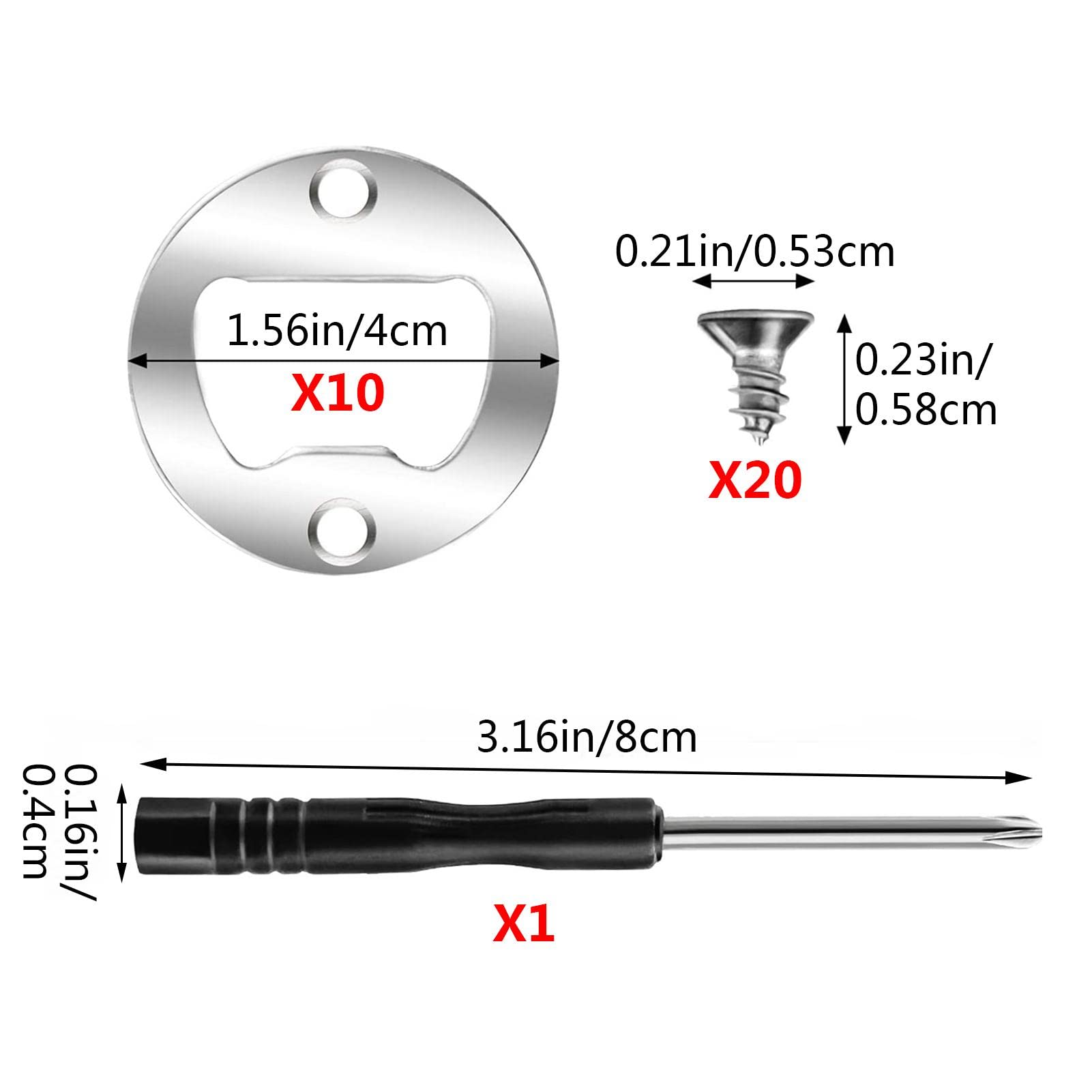 Hitefu Kit 25 Inserti Per Apribottiglie Fai Da Te - In Metallo Bronzo, Con Viti E Cacciavite, Per Creare Apribottiglie Personalizzati Con Resina O Legno