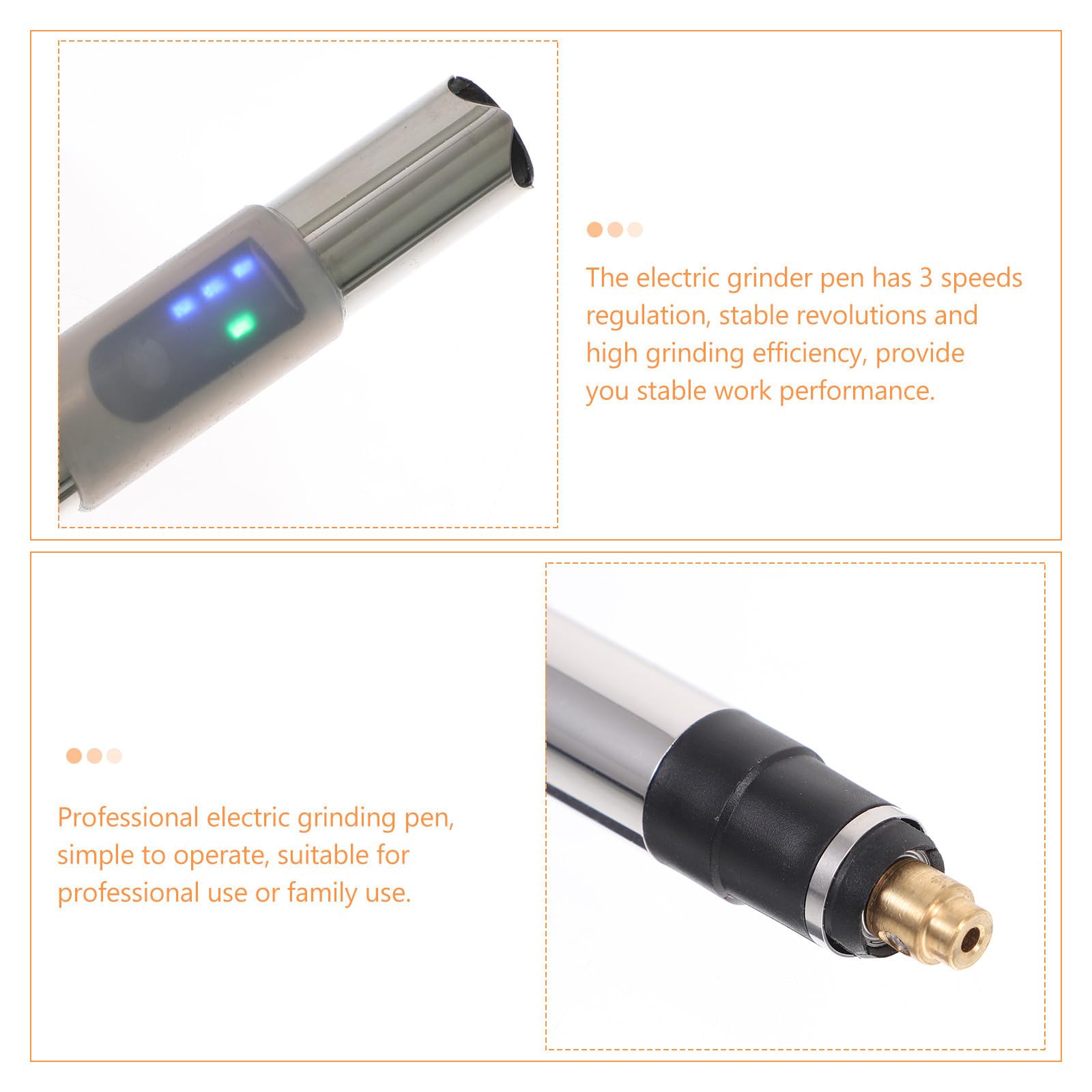 Penna per Incisione Portatile 25w Argento, Smerigliatrice Elettrica | 5000-25000 R/min, Ricarica USB in 90 Minuti, Uso Domestico e Professionale