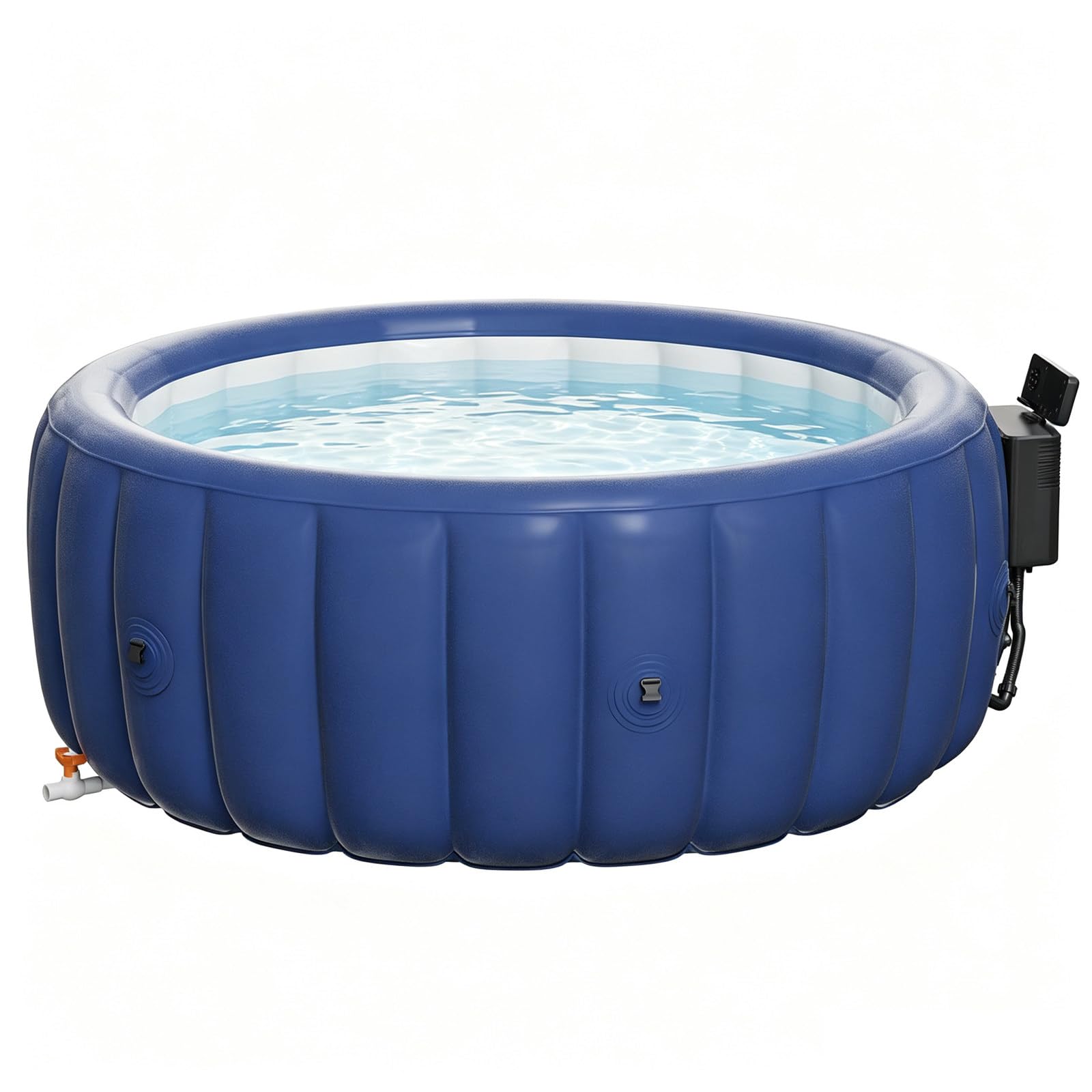 Hot Tub Hinchable para 4 Personas, SPA Hinchable Circular, Calentamiento a Temperatura Constante, Bañera Inflable Plegable para el Ocio en casa