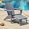 Ehomexpert All-Weather Adirondack Chair with Pull-Out Ottoman, Oversized Poly Lumber Classic Lounge Chair for Fire Pit… 61LkQ9tb7TS. SS100