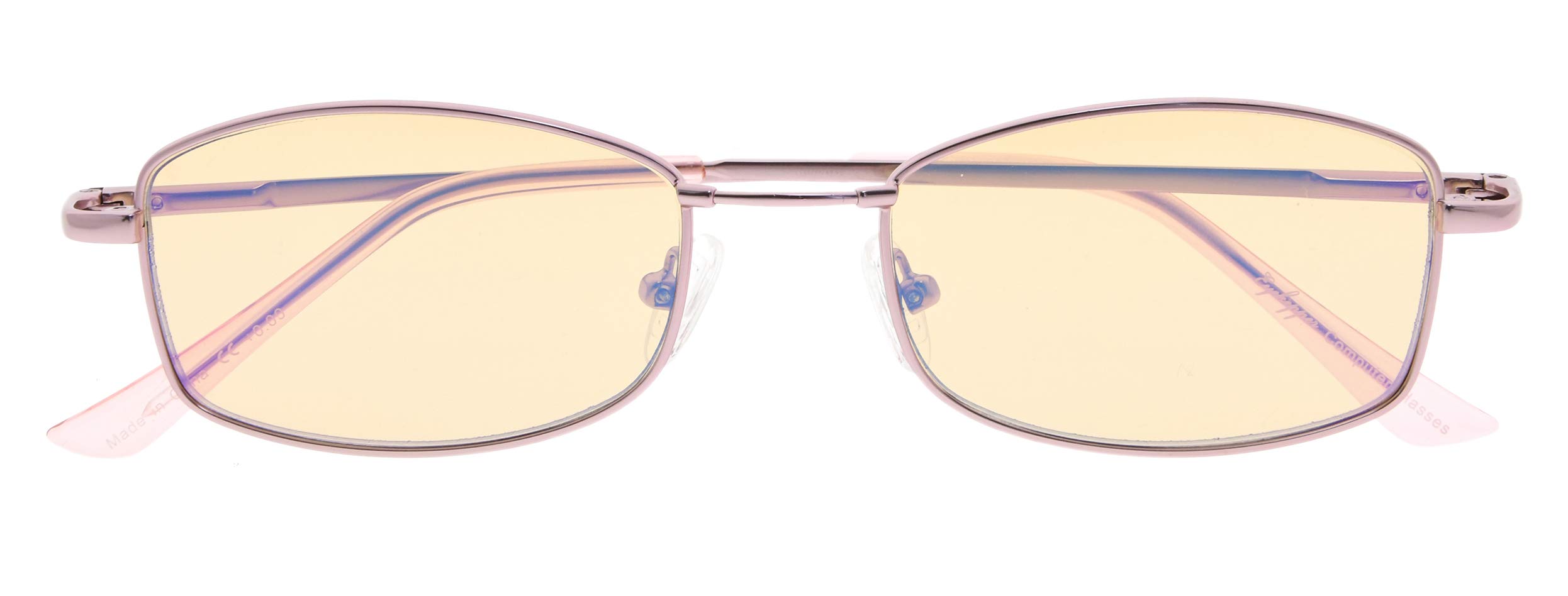 CessBlu UV Blue Light Filter Glasses Bendable Bridge Computer Eyeglasses Women Reading(Pink)+1.5