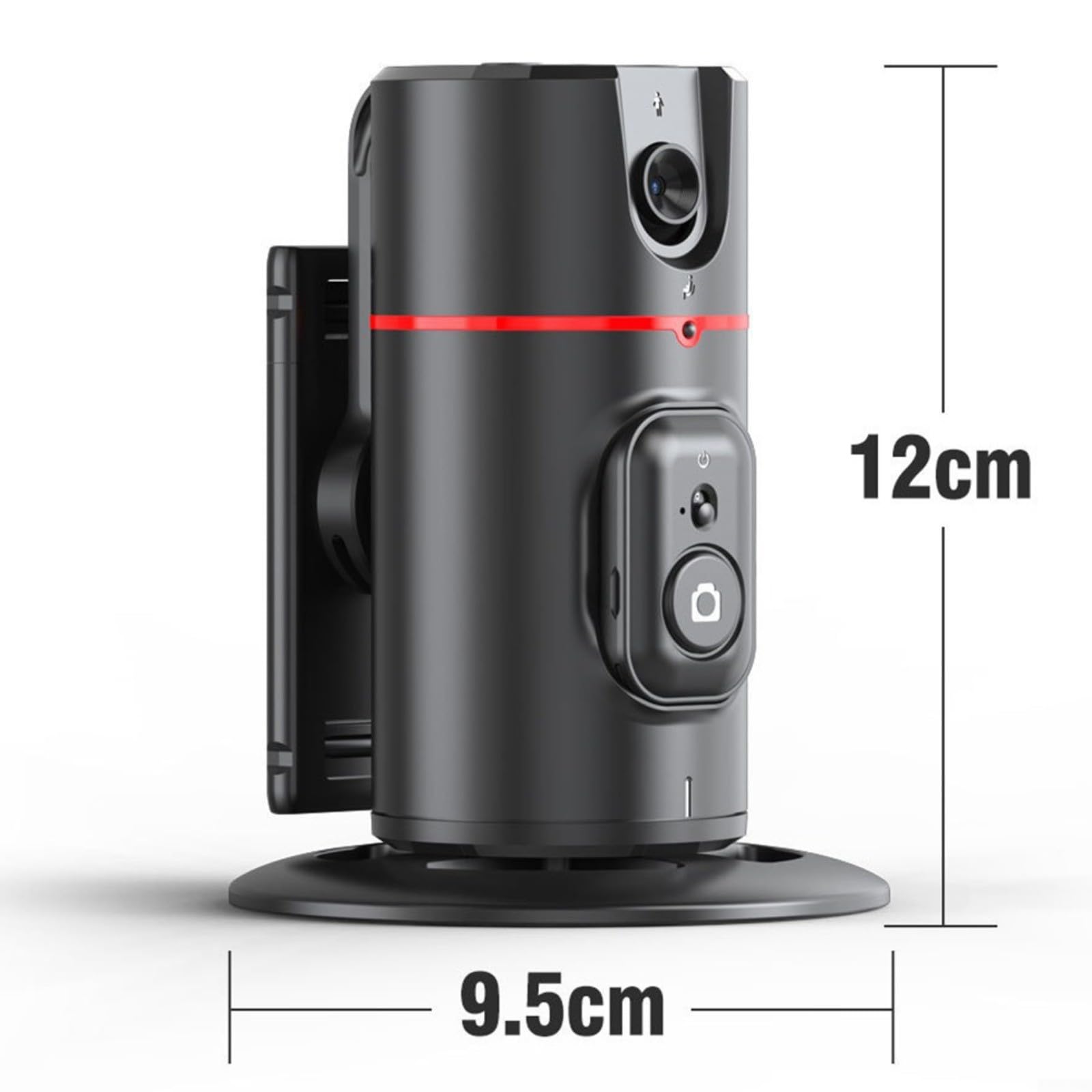 Gimbal girevole a 360° per stabilizzatore, per smartphone, con Face Tracking e otturatore remoto, supporto compatto da tavolo in ABS, per live streaming e vlogging, nero (doppia luce P03)