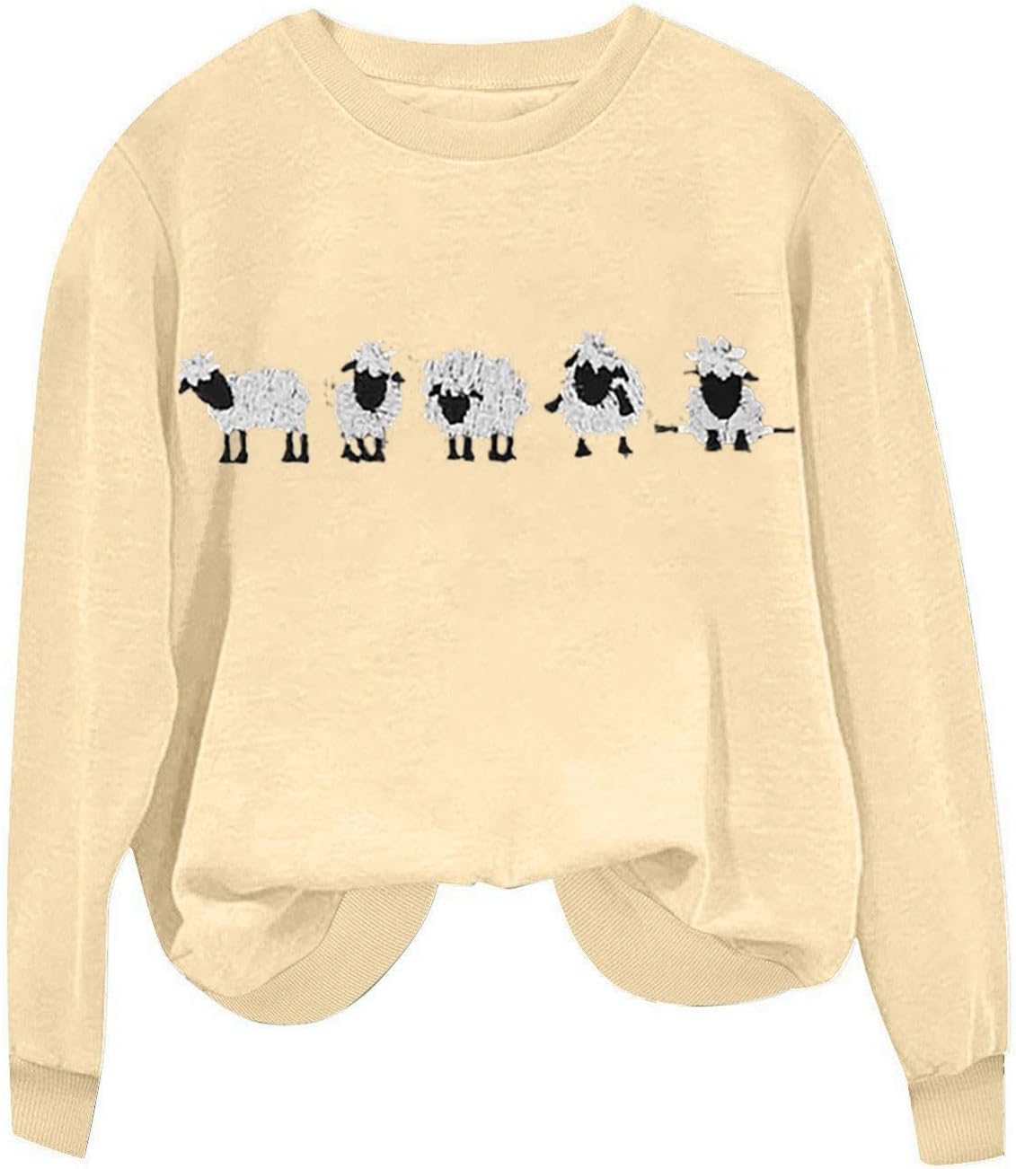 Cute Farm Animal Sweatshirt for Womens Funny Cute Sheep Animal Graphic Shirts Long Sleeve Crewneck Pullover Tops - Image 4