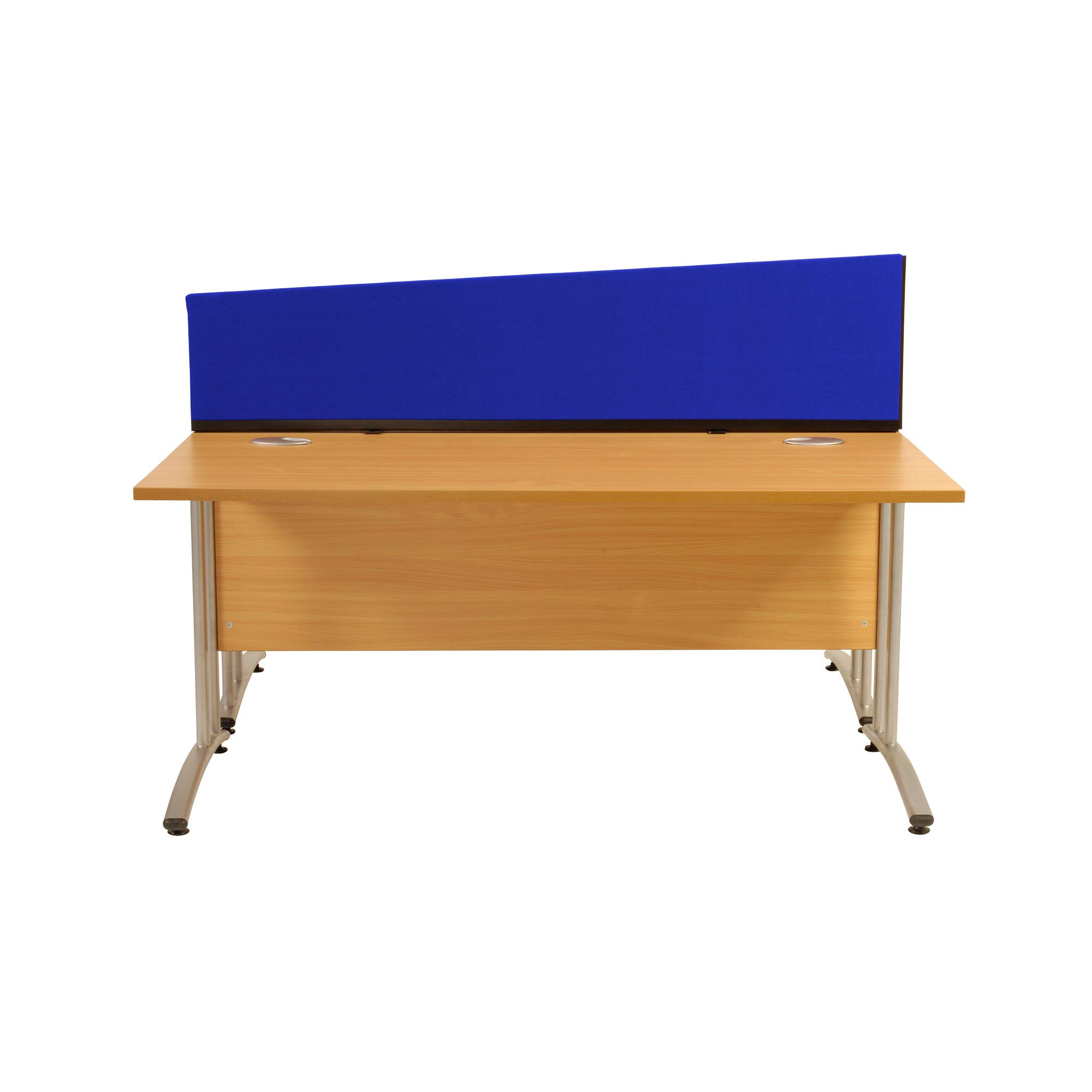 Panelwarehouse Angled Desk Divider Partition Screens Desktop - 5 Widths & 11 Double Sided Pinnable Fabric Colours (Blue, 1500mm x 400mm x 300mm)