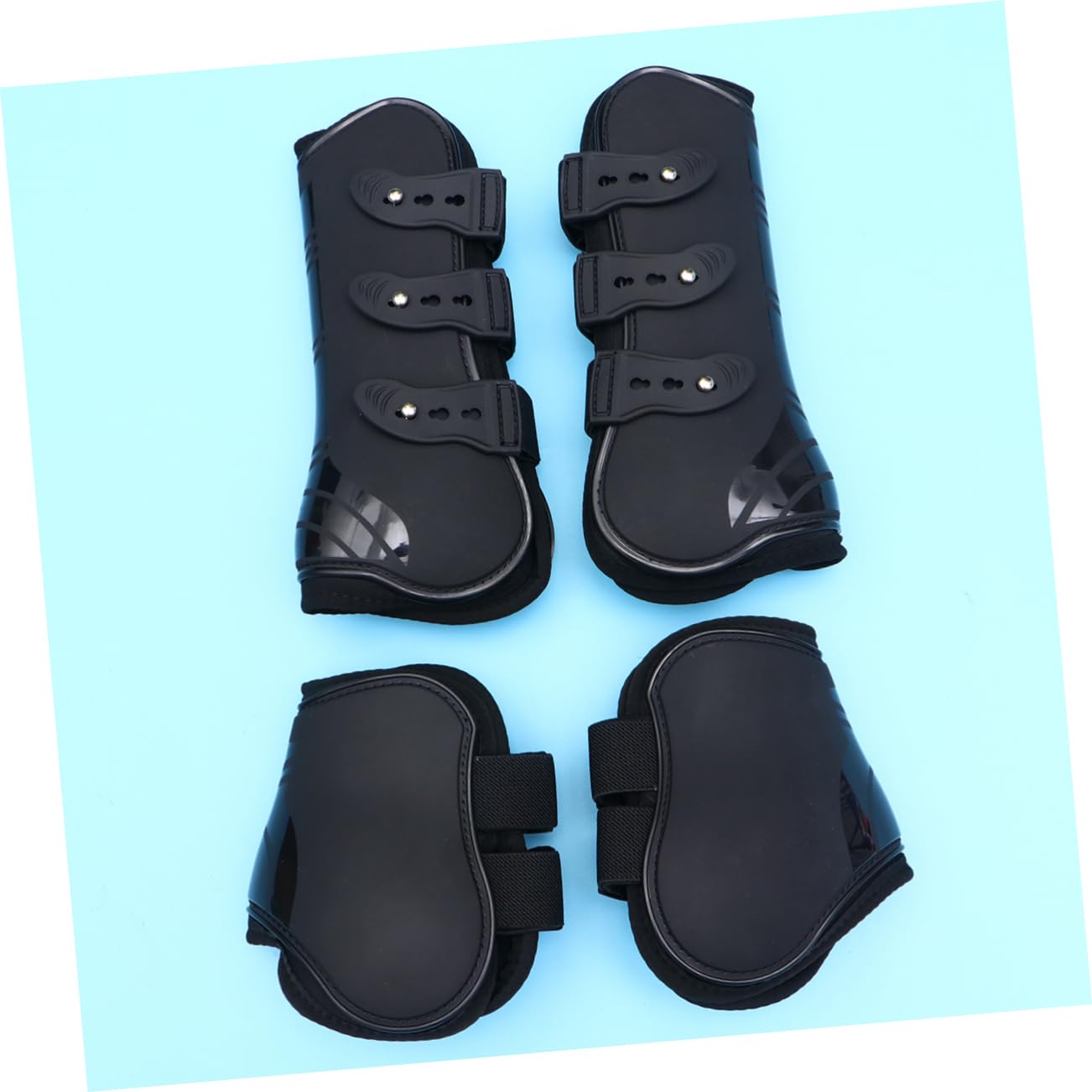COLLBATH Protectores para Patas de Caballo Equipo Ecuestre Talla XL Negro | 2 Pares, Pu de Alta Elasticidad, Ajuste Cómodo y Antideslizante, Tamaño Xl para Uso en Patas de Caballo